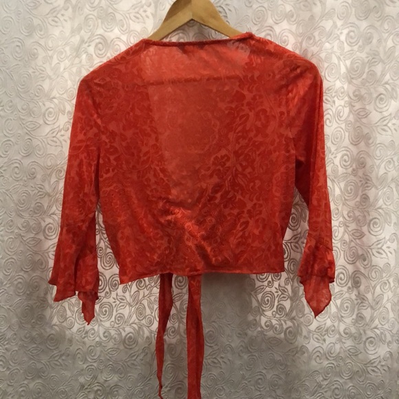 M&S Orange front knot crop top. - Picture 7 of 9